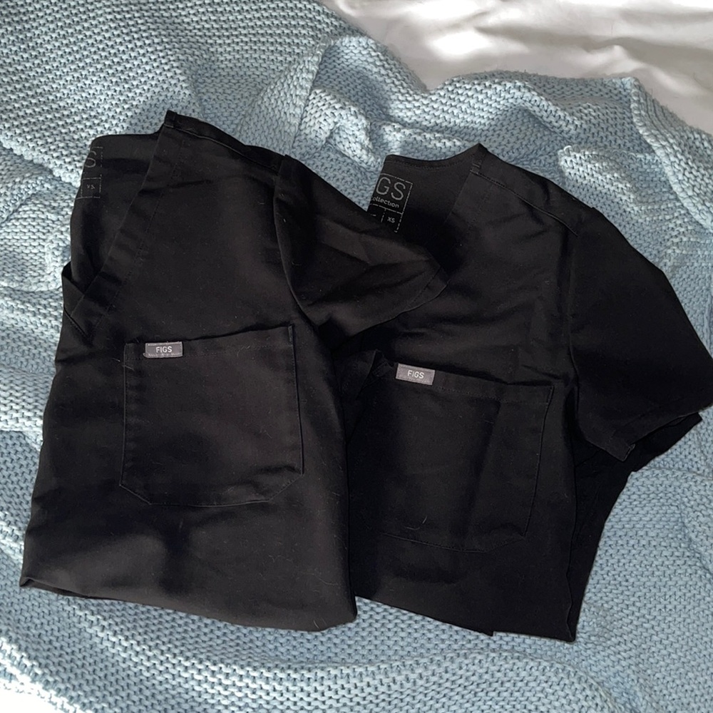 Figs Catarina Black One-Pocket Scrub Top